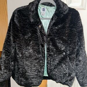 GAP Women's Plush Black Teddy Jacket